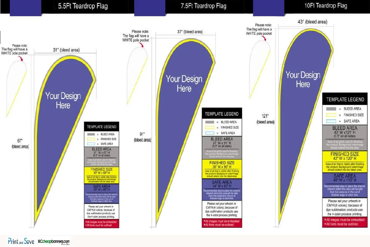 Teardrop Flag Printing