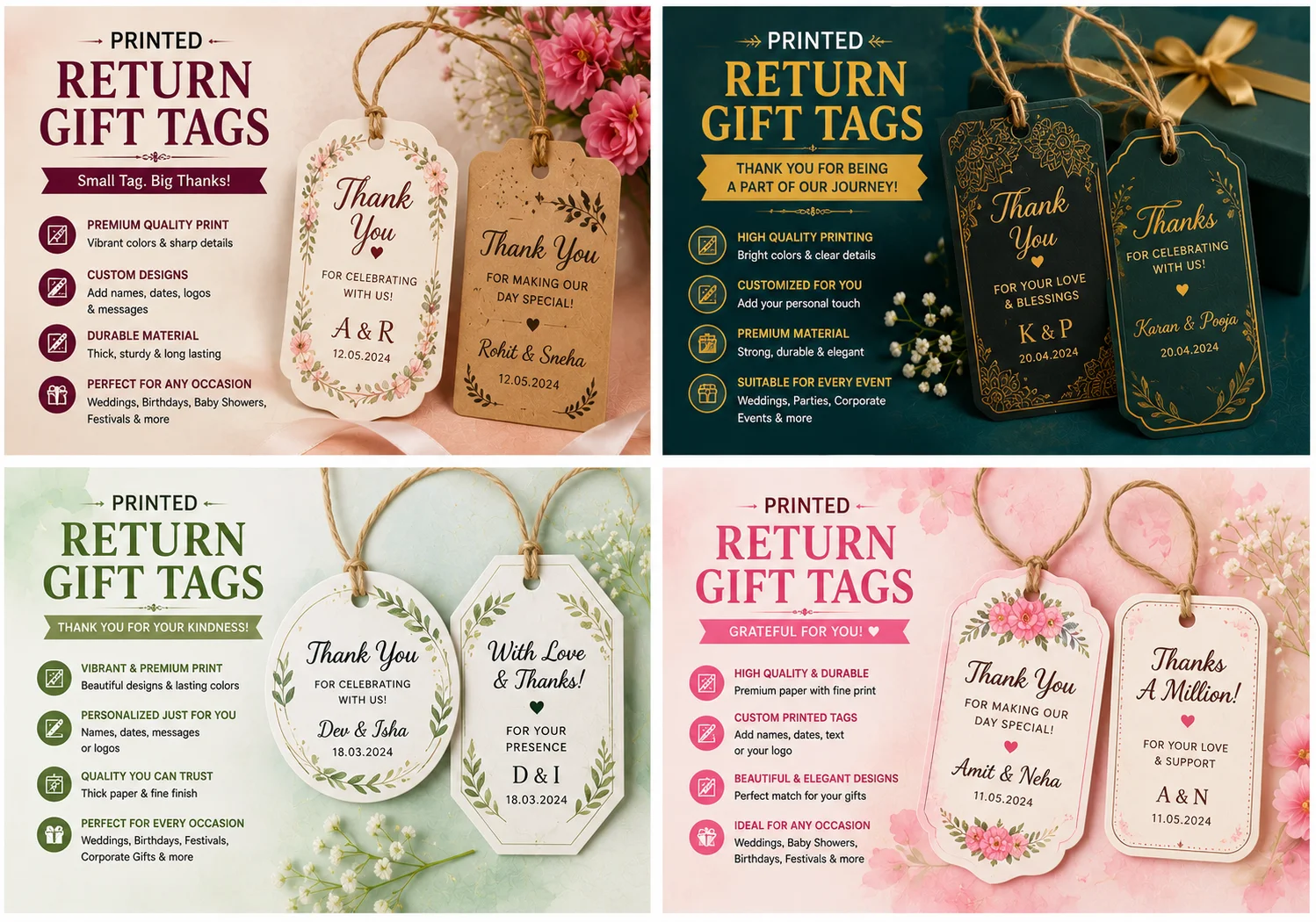 Printed Return Gift Tags